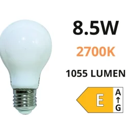 Life lampadina led goccia e27 8.5w 2700k dimmerabile vetro bianco
