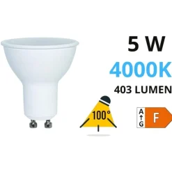 Life lampadina led gu10 5w 4000k ottica 100 403lm 39.910215n