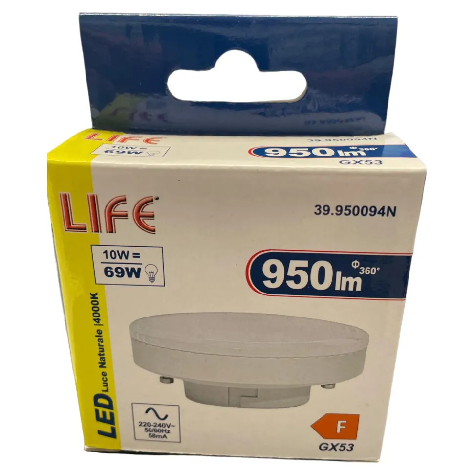 Life lampadina led gx53 10w 4000k 950lm