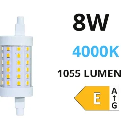 Life lampadina r7s led 8w 4000k 78mm 1055lm ottica 360