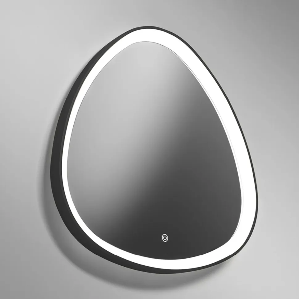 Lifering specchio da parete nero led 25w 3000k vivida