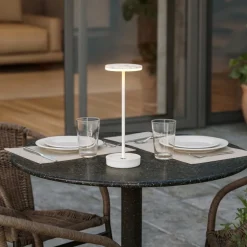Linea light gemini tab lampada da tavolino portatile effetto marmo bianco