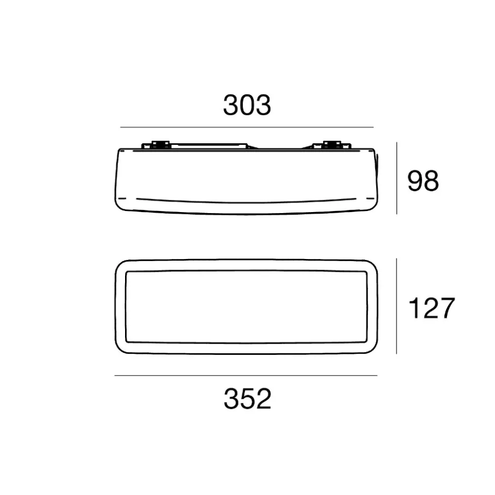 Linea light mywhite plafoniera per esterno rettangolare led 11w 3000k ip65