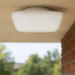Linea light mywhite q plafoniera da esterno quadrata bianca led 10w 3000k