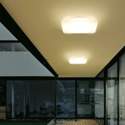Linea light mywhite q plafoniera da esterno led 16w 3000k quadrata bianca ip65