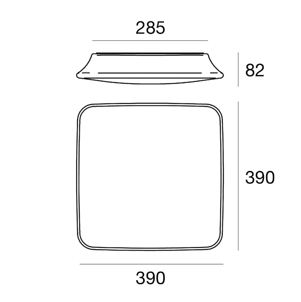Linea light mywhite q plafoniera da esterno led 16w 3000k quadrata bianca ip65