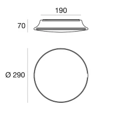 Linea light mywhite r plafoniera da esterno led 10w 3000k rotonda bianca ip65