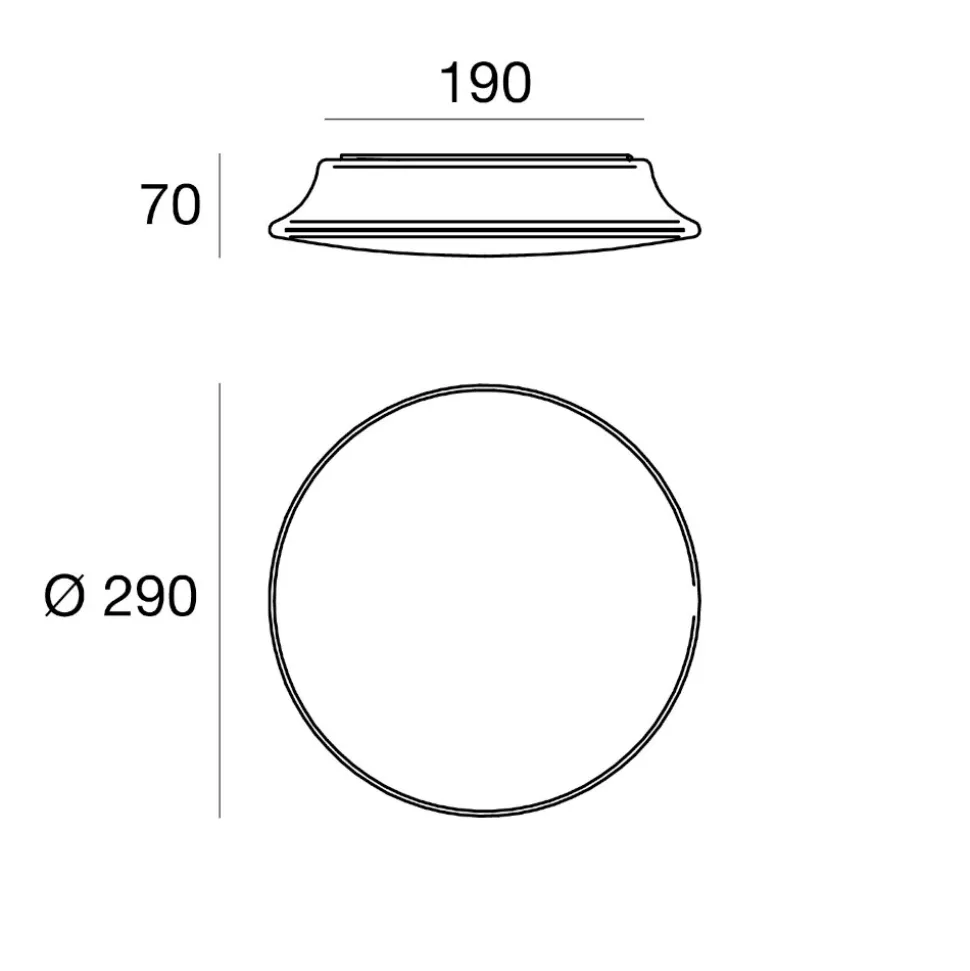 Linea light mywhite r plafoniera da esterno led 10w 3000k rotonda bianca ip65