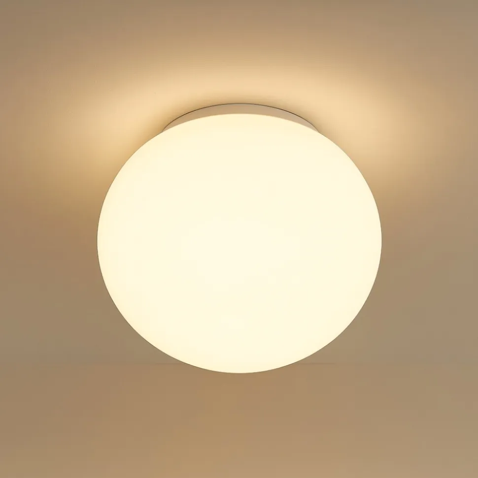 Linea light oh! s65 plafoniera per esterno sfera bianca ip65