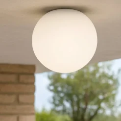 Linea light oh! s65 plafoniera da esterno sfera bianca 28cm ip65