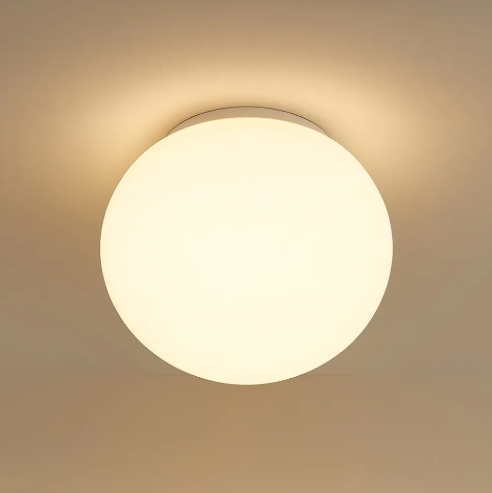 Linea light oh! s65 plafoniera da esterno moderna sfera bianca ip65