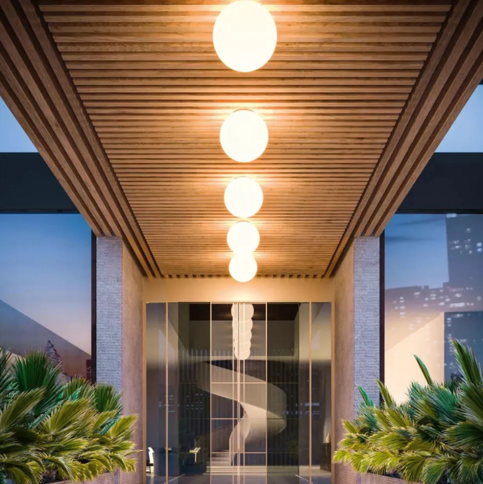 Linea light oh! s65 plafoniera da esterno led 3000k ip65