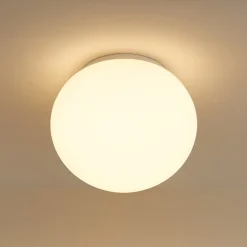 Linea light oh! smash s65 plafoniera led da esterno sfera bianca led 7w 3000k ip65