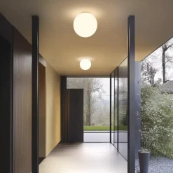 Linea light oh! smash s65 plafoniera led da esterno sfera bianca led 7w 3000k ip65