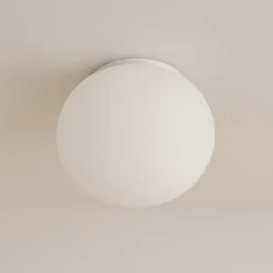 Linea light oh! smash s65 plafoniera led da esterno sfera bianca led 7w 3000k ip65