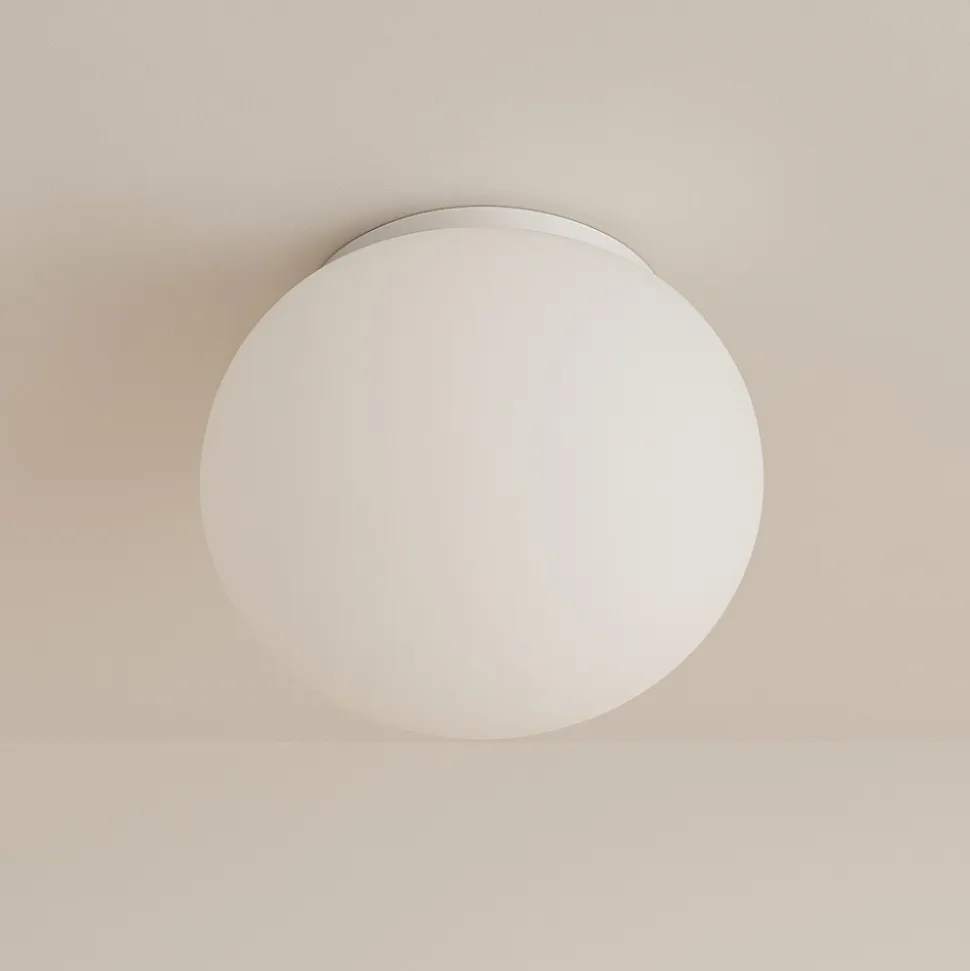Linea light oh! smash s65 plafoniera led da esterno sfera bianca led 7w 3000k ip65