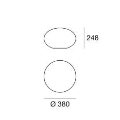 Linea light oh! smash s65 plafoniera led da esterno 38 cm sfera bianca ip65
