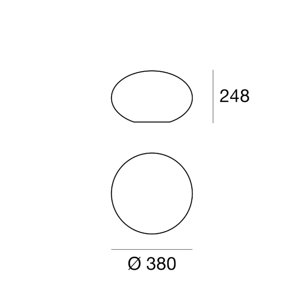Linea light oh! smash s65 plafoniera led da esterno 38 cm sfera bianca ip65