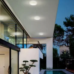 Linea light oh! smash s65 plafoniera da esterno sfera bianca ip65