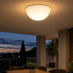 Linea light ohps! plafoniera per esterno semisfera bianca 50cm ip65