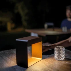 Linea light dama lampada da comodino marrone led 3000k portatile