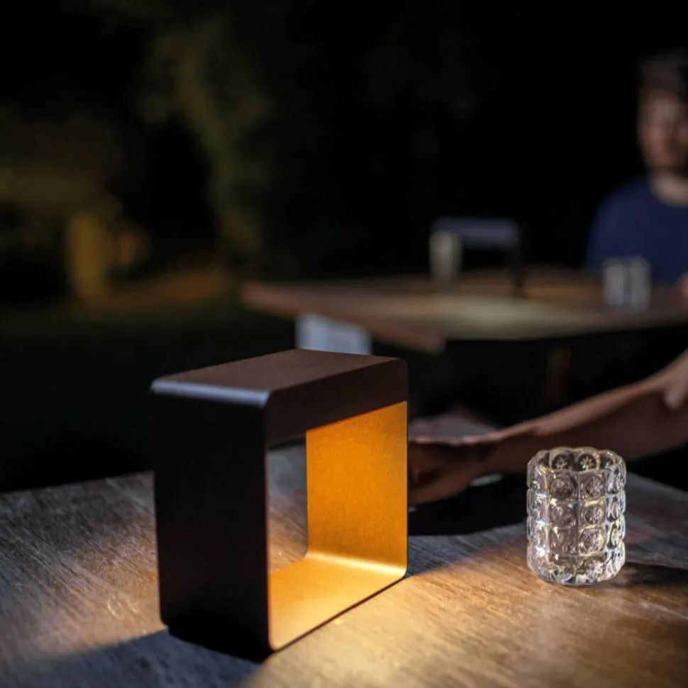 Linea light dama lampada da comodino marrone led 3000k portatile