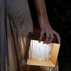Linea light dama lampada da comodino marrone led 3000k portatile
