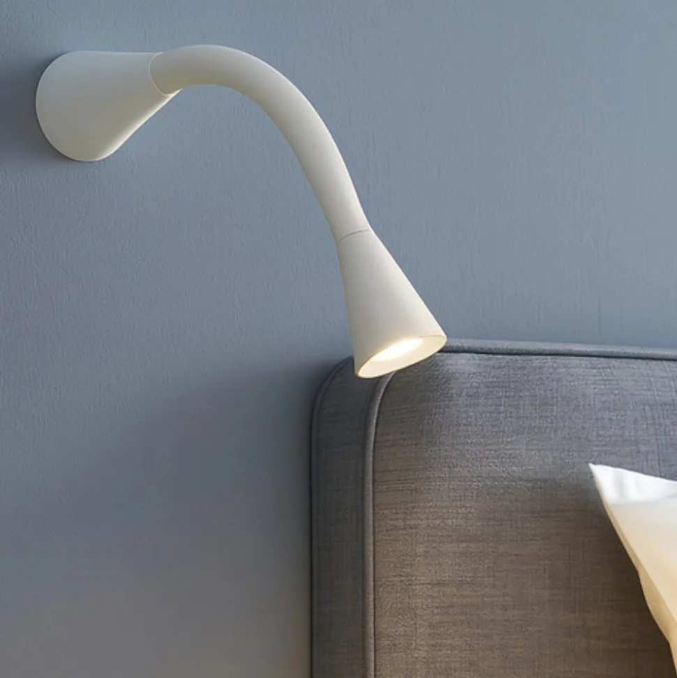 Linea light snake w1 applique led 2w 3000k bianco orientabile