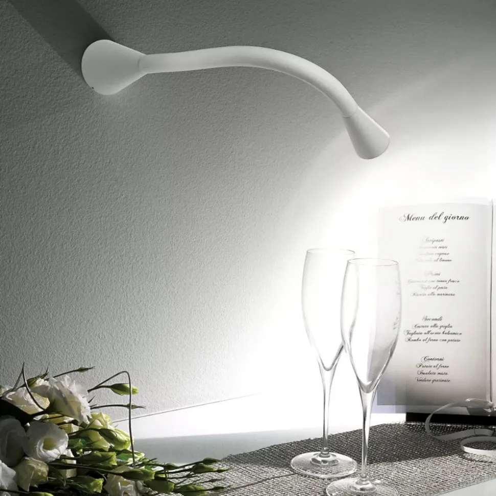 Linea light snake w1 applique led 2w 3000k bianco orientabile