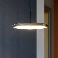 Linea light vivaldi lampada disco cromato a sospensione led 6w 3000k