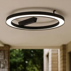 Lira linea light plafoniera per esterno nera ip65 led 3000k
