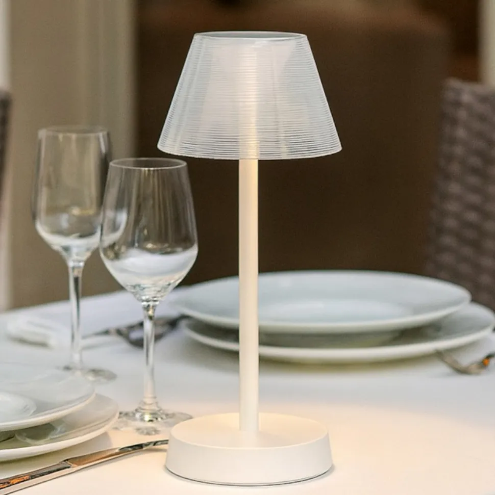 Lolita tl lampada da tavolino da esterno bianca led 3000k senza fili ideal lux