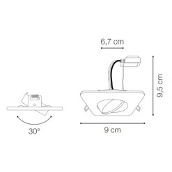 Lounge fi ideal lux faretto da incasso metallo bianco quadrato orientabile