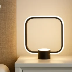 Lt alfa nero ondaluce lampada da comodino design moderna