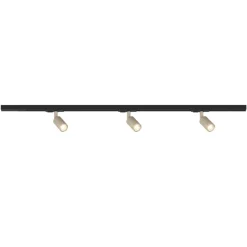 Luci a binario 100cm nero con spot monofase sabbia