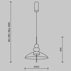 Maytoni bangkok lampadario led 12w 3000k per cucina moderna