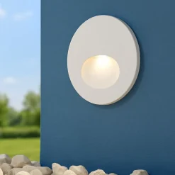 Maytoni bil segnapasso da incasso per esterno rotondo bianco led 3000k ip54