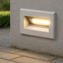 Maytoni bosca segnapasso per esterno bianco da incasso led 3000k ip65