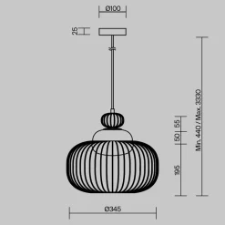 Maytoni levitation lampadario per cucina traforata