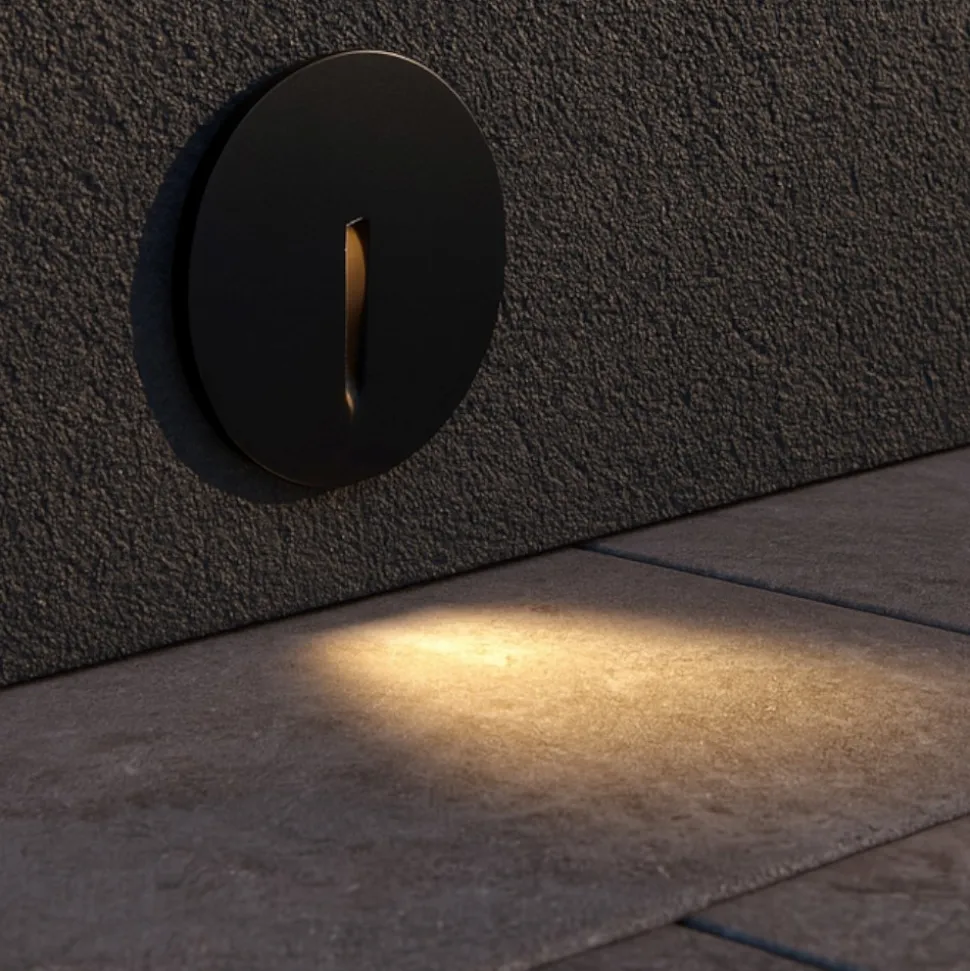 Maytoni segnapasso lock nero led per esterno da incasso 3w 3000k