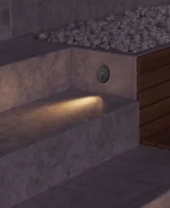 Maytoni segnapasso lock nero led per esterno da incasso 3w 3000k
