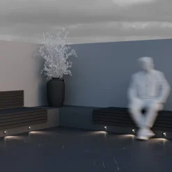 Maytoni via urbana segnapasso per esterno quadrato da incasso led 4000k ip54