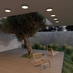 Maytoni zon ip plafoniera da esterno led 3000k ip65 rotonda nera