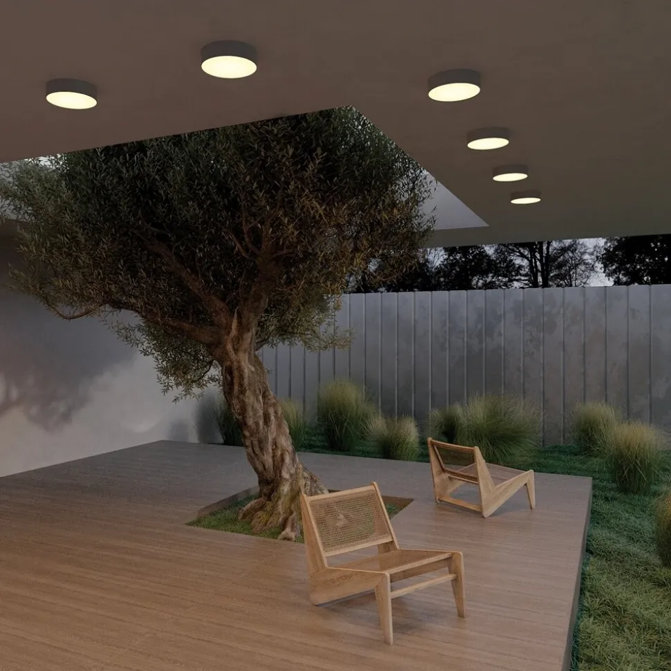 Maytoni zon ip plafoniera da esterno led 3000k ip65 rotonda nera