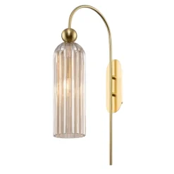 Maytoni antic applique da comodino colore oro e vetro ambrato
