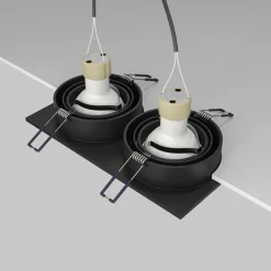Maytoni atom faretto cestello nero da incasso rettangolare 2 luci orientabili
