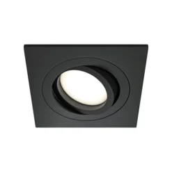 Maytoni faretto da incasso aton nero quadrato per controsoffitto orientabile