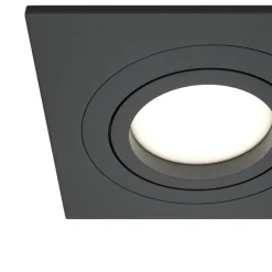 Maytoni faretto da incasso aton nero quadrato per controsoffitto orientabile