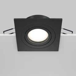 Maytoni faretto da incasso aton nero quadrato per controsoffitto orientabile