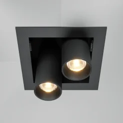 Maytoni faretto da incasso magnum led 14w 3000k nero 2 luci orientabili